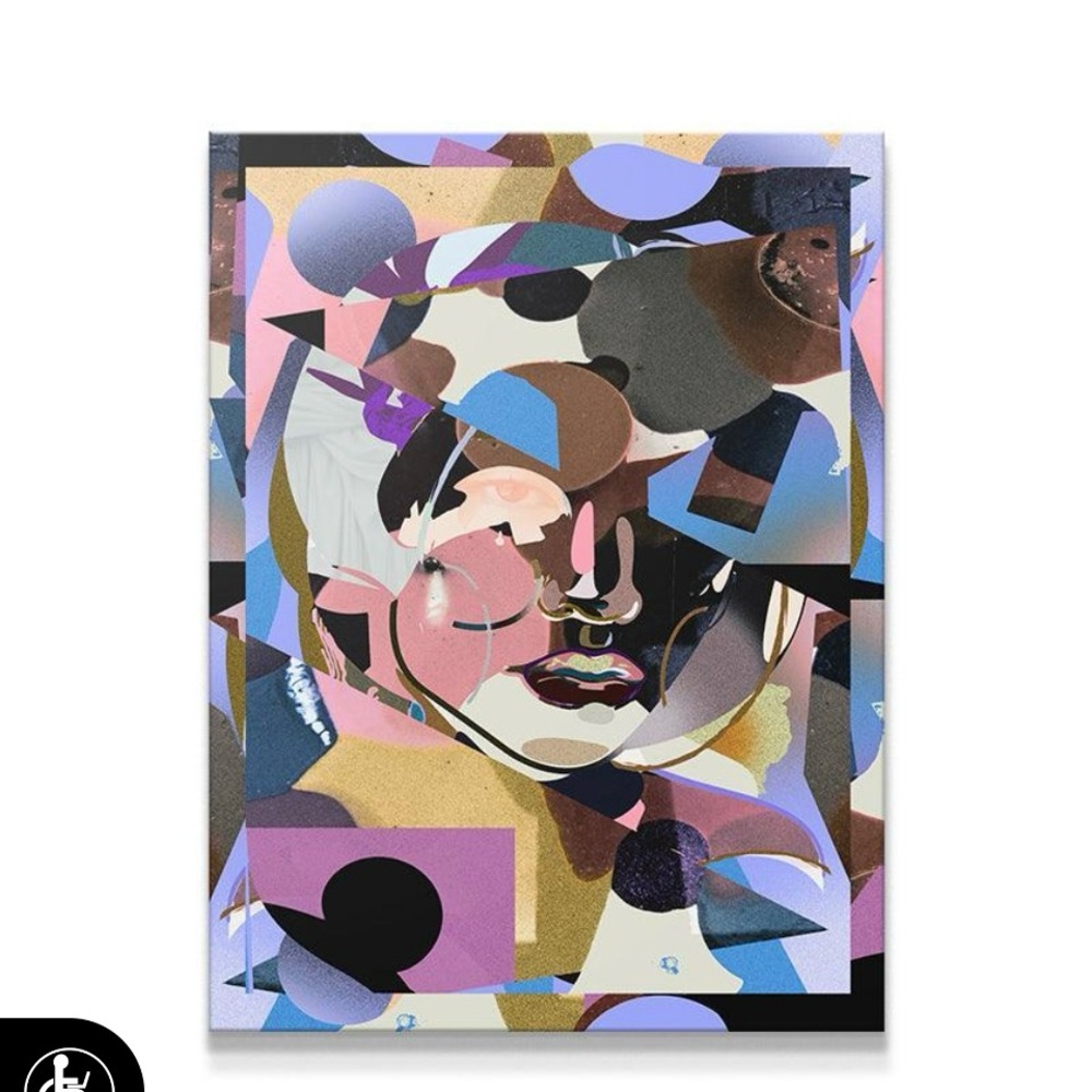 Abstract Art Print with Multicolor Geometric Design